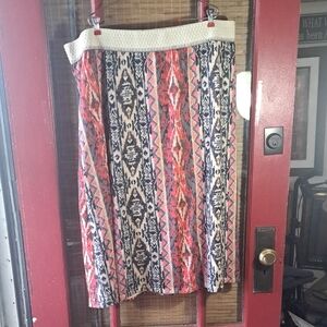 Denim 24/7 Tribal Patterned Maxi Skirt